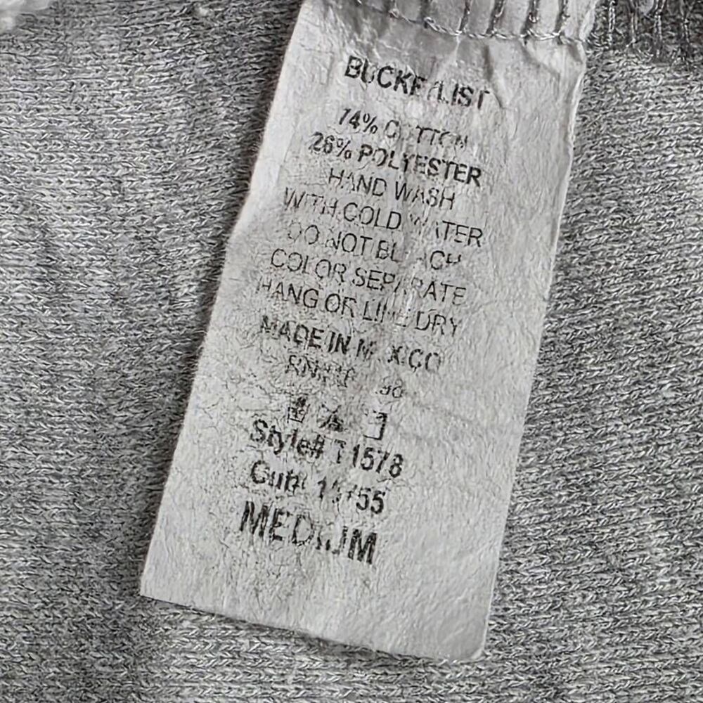 Bucket List M Gray Raw Hem Button Front Top - image 7